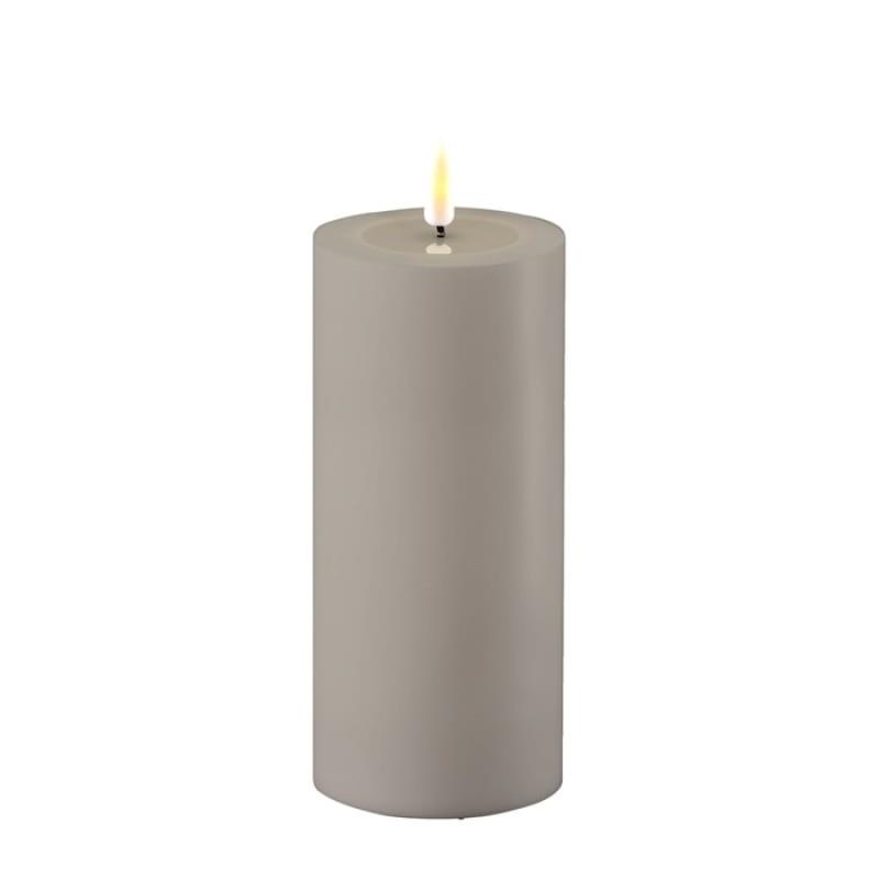 GREY OUTDOOR LED CANDLE 3x6 IN