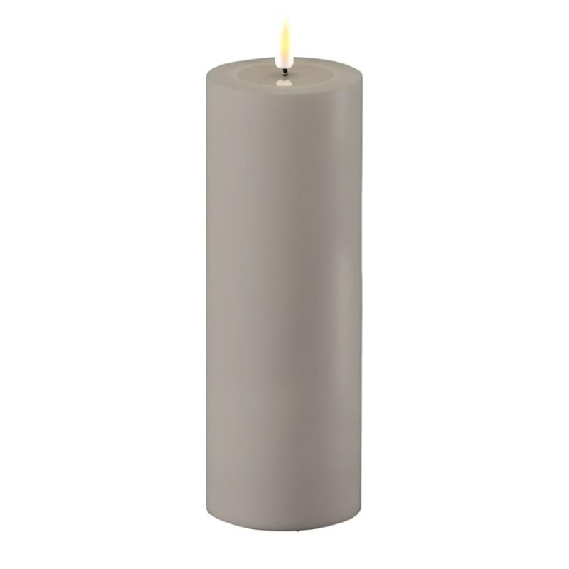 GREY OUTDOOR LED CANDLE 3x8 IN
