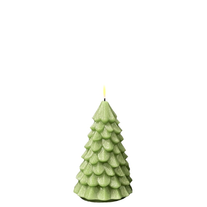 TREE CANDLE L GRN 7.5 INCH