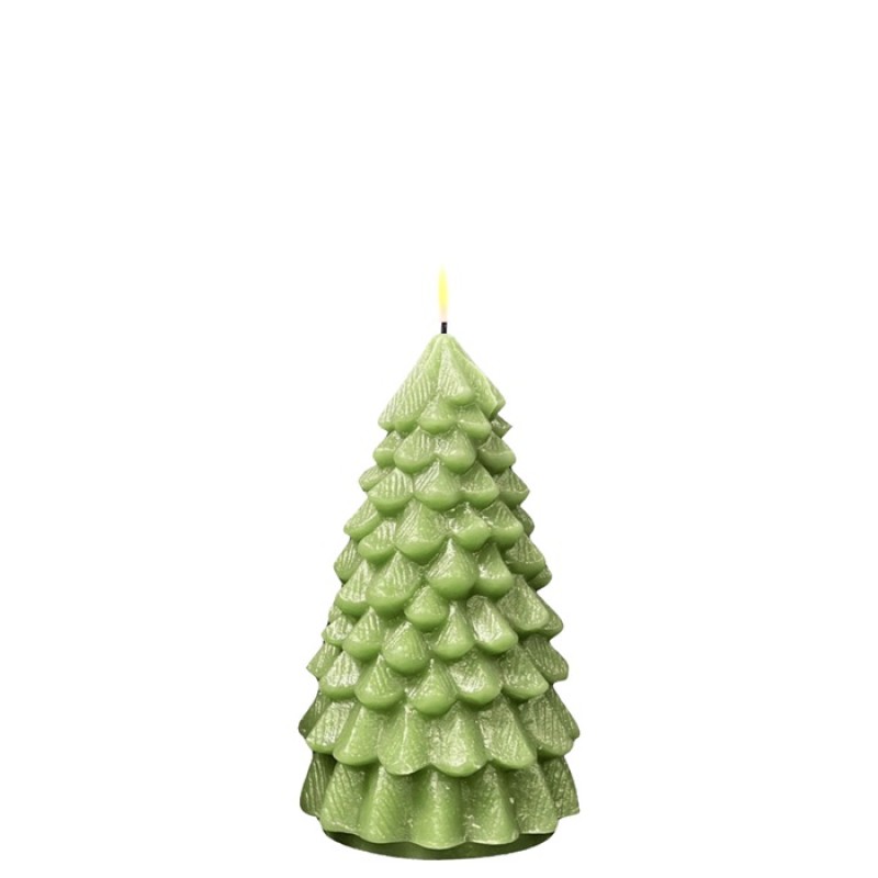 TREE CANDLE L GRN 8.75 INCH