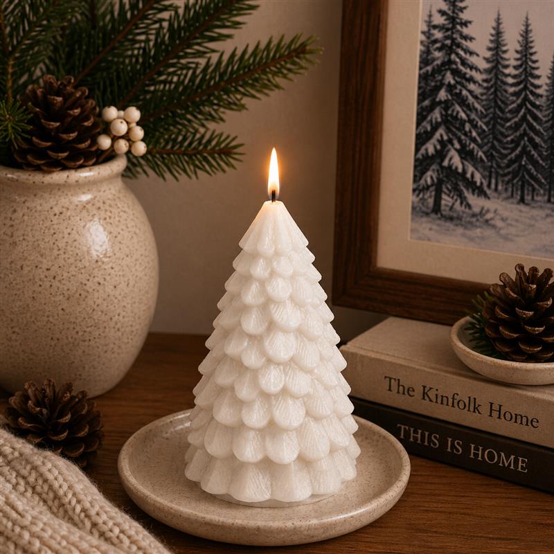 TREE CANDLE WHTE 7.5 INCH