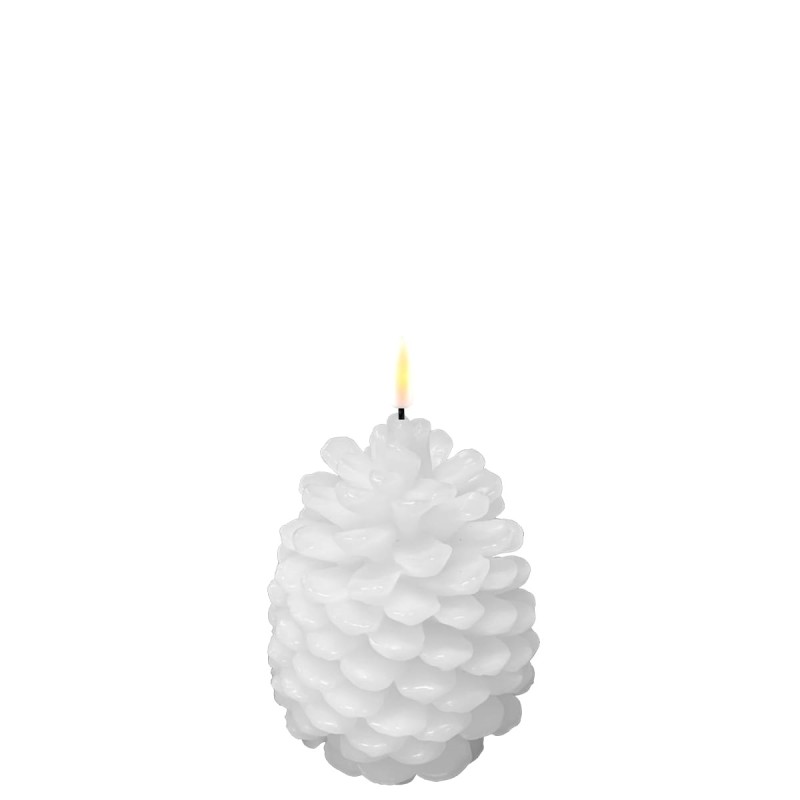 PINE CONE CANDLE WHTE6 INCH