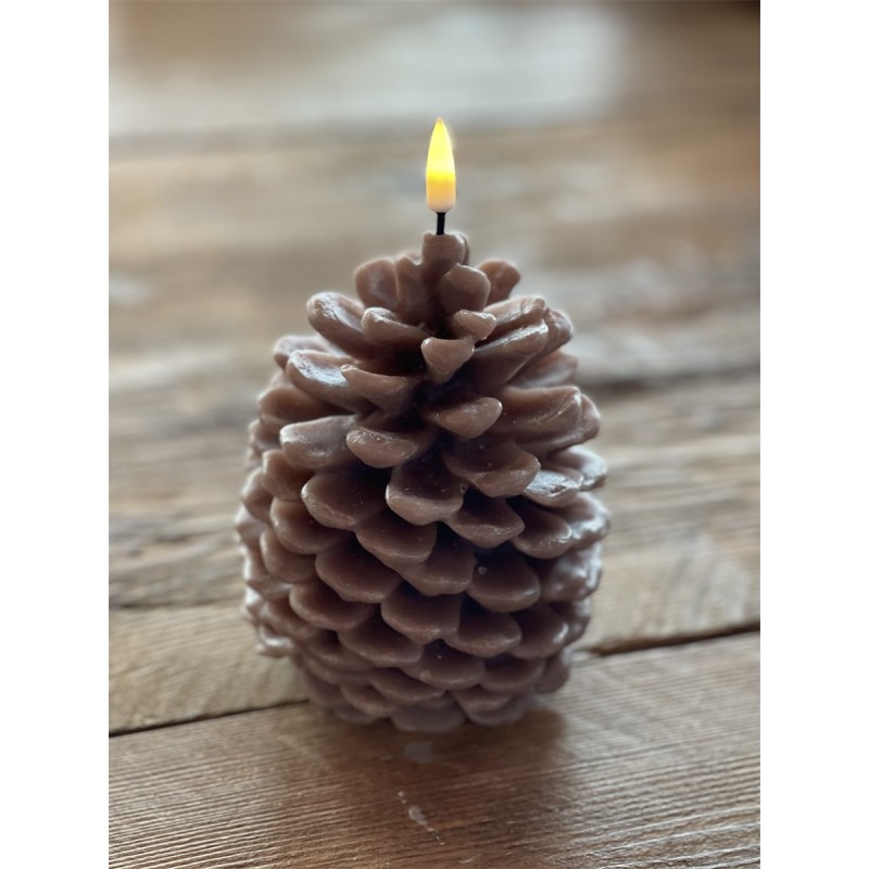 PINE CONE CANDLE BRWN 6 INCH